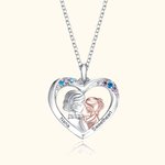 Gepersonaliseerde hartvorm two tone oma kleindochter ketting met gegraveerde naam sierlijke sieraden verjaardag verjaardagscadeau voor vrouwen