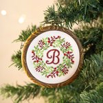 Adorno personalizado de punto de cruz retro hecho a mano alfabeto contado con hebilla Decoración del árbol de Navidad Regalo para familia Punto de cru