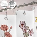Personalized 1-15 Birth Flowers Waterproof Shower Curtain with 12 Rust-Proof Grommets Bathroom Decor Housewarming Birthday Gift for Family Friend