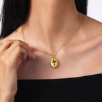 Personalized Cross Birth Flower Bouquet Photo Necklace Christian Engraved Jewelry Baptismal Birthday Christmas Gift for Women