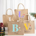 Personalisierte Nussknacker Fee Ballett Mädchen wiederverwendbare große Jute Tragetasche mit Initial und Name Geburtstag Weihnachtsgeschenk für Familie Kinder