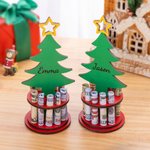 Personalized Christmas Tree Freestanding Wooden Money Holder with Text Christmas Gift for Kids Family