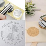 Personalisierter Buchpräger mit Namen Text Bibliothek Prägestempel mit Handgriff und Etiketten Weihnachten Geburtstag Geschenk für Buchliebhaber