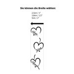 Personalisierter Ungiftiger Wasserfester Temporärer Tattoo-Aufkleber mit 1-5 Herzen und Namen 3er Set Party Jahrestag Geschenk für Familie Freunde