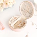 Boîte à bijoux portable en cuir avec nom Accessoires de voyage Cadeau d'anniversaire pour femmes filles