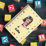 Personalised Avatar Cartoon Pattern 120 Pages A5 Lined Spiral Notebook with Name and Initial Birthday Gift for Boys Girls