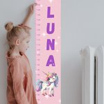 Personalized Fantasy Unicorn Height Growth Chart with Name Nursery Baby Room Decor Birthday Baptism Gift for Baby Kid