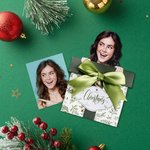 Personalised Big Head Cutout Pull Out Bell Christmas Box Shaped Gift Card Money Holder with Pen Fun Photo Greeting Card Party Gift for Family Friend