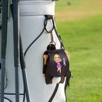 Personlig tegneserie karakter navn lær golfball midjeveske oppbevaringspose med 4 teesholder sportsbursdagsgave til golfspillere golfspillere