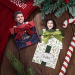 Personalised Big Head Cutout Pull Out Bell Christmas Box Shaped Gift Card Money Holder with Pen Fun Photo Greeting Card Party Gift for Family Friend