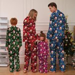 Gepersonaliseerd Cartoon Gezicht Foto Lange Mouw Shirt Koordbroek Bijpassende Pyjama Set Grappig Verjaardag Kerstcadeau voor Familie Kinderen
