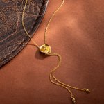 Personalised 3D Western Cowgirl Hat Adjustable Gold Plated Necklace with Engraved Initial Birthday Anniversary Gift for Women