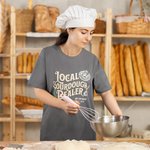 Personalised Local Sourdough Dealer Bread Crewneck T-shirt Sweatshirt with Text Bakery Gift for Baking Lovers