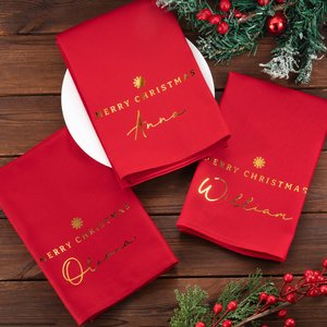 Natale a tavola con la mia famiglia - Tovagliolo personalizzato con nome