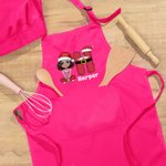 Tablier Réglable Personnalisé avec Nom et Personnage Thème de Noël Chapeau de Cuisine Inclus Cadeau pour les Garçons et les Filles