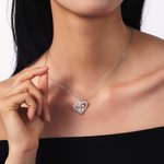 Personalisierte Herz Rose zwei-Ton Großmutter Enkelin Halskette mit Geburtssteinen Geburtstag Muttertag Geschenk für sie