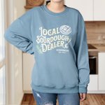 Personalised Local Sourdough Dealer Bread Crewneck T-shirt Sweatshirt with Text Bakery Gift for Baking Lovers