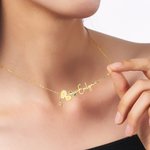 Personalized Dainty Enamel Birth Flower Name Necklace with Birthstone Birthday Anniversary Gift for Women Girls