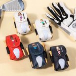 Personlig tegneserie karakter navn lær golfball midjeveske oppbevaringspose med 4 teesholder sportsbursdagsgave til golfspillere golfspillere