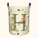 Personalisierte niedliche Waschbär Bär Woodland Tier erste wasserdicht Wäsche Aufbewahrungskorb mit Namen und Griff Geburtstag Baby Dusche Geschenk fü