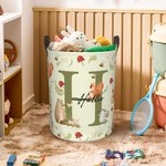Personalisierte niedliche Waschbär Bär Woodland Tier erste wasserdicht Wäsche Aufbewahrungskorb mit Namen und Griff Geburtstag Baby Dusche Geschenk fü