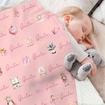 Personalized Childlike Nutcracker Fairy Ballet Girl Baby Security Blanket with Name and Dotted Backing Birthday Baby Shower Gift for Newborns