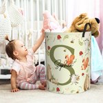 Personalisierte niedliche Waschbär Bär Woodland Tier erste wasserdicht Wäsche Aufbewahrungskorb mit Namen und Griff Geburtstag Baby Dusche Geschenk fü