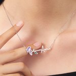Personalized Dainty Enamel Birth Flower Name Necklace with Birthstone Birthday Anniversary Gift for Women Girls