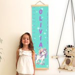 Personalized Fantasy Unicorn Height Growth Chart with Name Nursery Baby Room Decor Birthday Baptism Gift for Baby Kid
