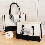 Bolsa de lona de ganchillo personalizada con nombre y forro impermeable Regalo de cumpleaños para los amantes de la costura