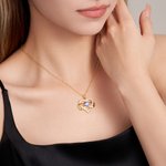 Personalizada Dainty Infinito Corazón Colgante Collar con piedra de nacimiento y nombres grabados Zircon Joyería Cumpleaños Aniversario de regalo para las mujeres
