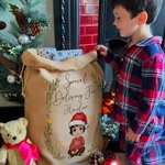 Personalizzato personaggio dei cartoni animati consegna speciale Natale Sacco coulisse trattare borsa con nome regalo di Natale festa favore per i bambini