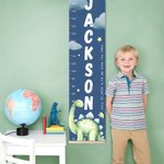 Personalisierte niedliche Dinosaurier Höhe messen Lineal mit Namen Nursery Baby Zimmer Dekoration Geburtstag Taufe Geschenk für Baby Kind