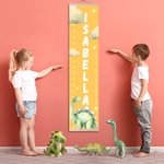 Personalisierte niedliche Dinosaurier Höhe messen Lineal mit Namen Nursery Baby Zimmer Dekoration Geburtstag Taufe Geschenk für Baby Kind