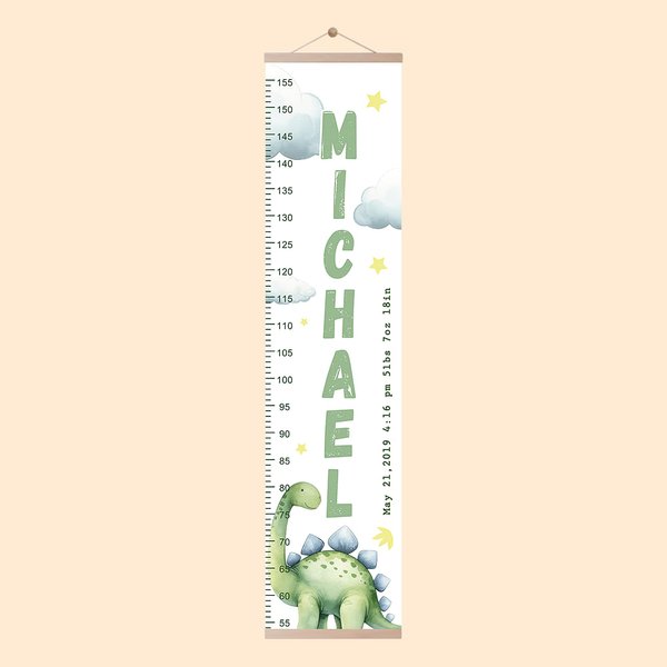 Personalisierte niedliche Dinosaurier Höhe messen Lineal mit Namen Nursery Baby Zimmer Dekoration Geburtstag Taufe Geschenk für Baby Kind