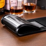 Tapis de bar en caoutchouc antidérapant avec texte Cadeau d'anniversaire pour barman Amoureux des cocktails Nouveaux mariés