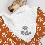 Personalizado lindo pata impresión suave manta con nombre cumpleaños regalo de Navidad para gato perro amante de las mascotas