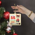 Personalized Cartoon Character Wooden Initial Money Holder Christmas Ornament with Name Christmas Tree Hanging Decor Gift for Family