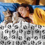 Personalizado lindo pata impresión suave manta con nombre cumpleaños regalo de Navidad para gato perro amante de las mascotas