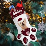 Personalisierte Katze Hund Pfote druckt Haustier Foto Weihnachten Strumpf mit Namen Weihnachtsbaum Dekoration Geschenk für Kinder Haustierliebhaber