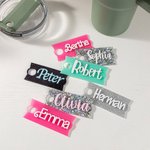 Personalized Glitter Acrylic Name Tag for Stanley Tumbler Lid Topper Cup Accessories Gift for Women