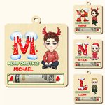 Personalized Cartoon Character Wooden Initial Money Holder Christmas Ornament with Name Christmas Tree Hanging Decor Gift for Family