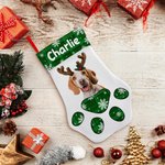 Personalisierte Katze Hund Pfote druckt Haustier Foto Weihnachten Strumpf mit Namen Weihnachtsbaum Dekoration Geschenk für Kinder Haustierliebhaber
