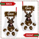Personalisierte Katze Hund Pfote druckt Haustier Foto Weihnachten Strumpf mit Namen Weihnachtsbaum Dekoration Geschenk für Kinder Haustierliebhaber
