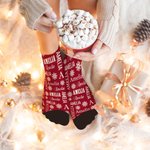 Personlig Flerfärgad Snöflinga Ordmoln Rörstrumpor med Namn Födelsedag Julklapp till Familj
