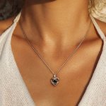 Personalisierte Herz Foto Projektion Zirkon  Halskette mit „Ich liebe dich“ in 100 Sprachen Jahrestag Geburtstag Geschenk für Damen