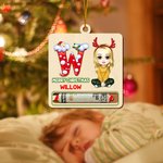 Personalized Cartoon Character Wooden Initial Money Holder Christmas Ornament with Name Christmas Tree Hanging Decor Gift for Family