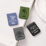 Personalisierte Buch wächst Blumen magnetische Leder Lesezeichen Clip mit Namen Lesen Schreibwaren liefert Geburtstagsgeschenk für Bücherwürmer