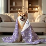 Personalizado lindo pata impresión suave manta con nombre cumpleaños regalo de Navidad para gato perro amante de las mascotas