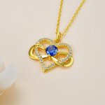 Personalizada Dainty Infinito Corazón Colgante Collar con piedra de nacimiento y nombres grabados Zircon Joyería Cumpleaños Aniversario de regalo para las mujeres